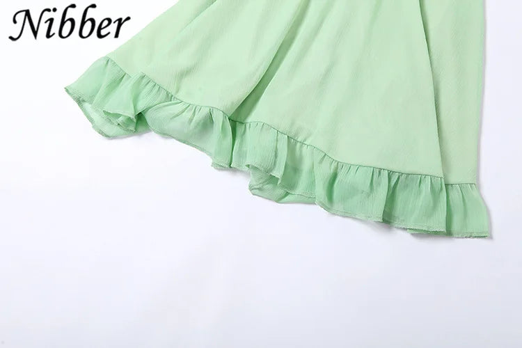 Cutout Backless Slim Sling Dress With Ruffle