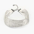 Midnight Mesh Choker Necklace With Crystal Accents For Elegant Night Out Mood And Subtle Glam