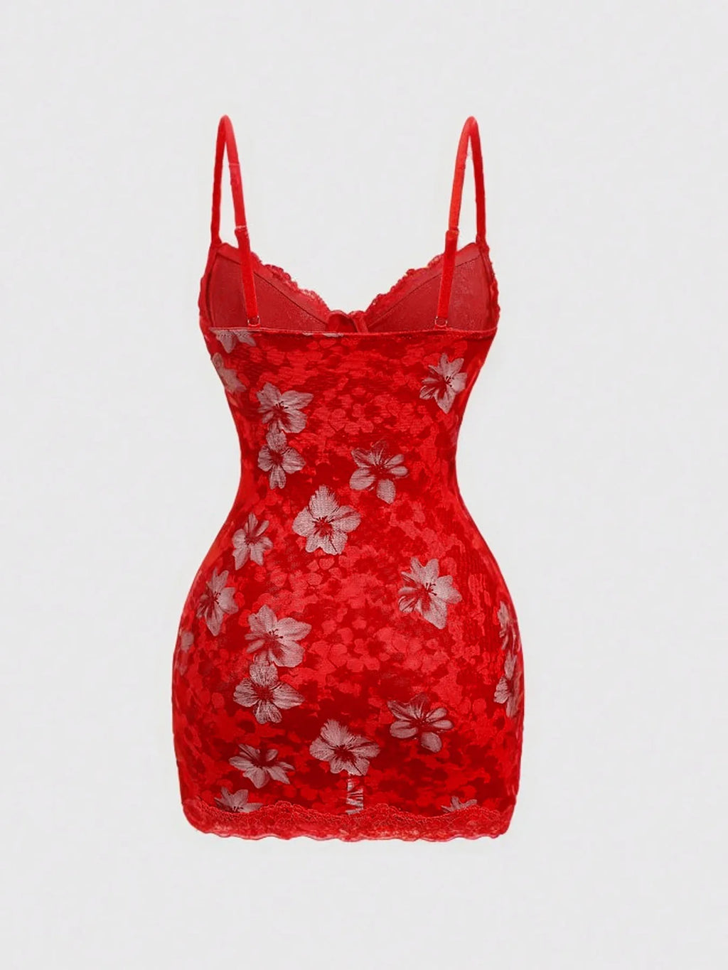 Lace Mini Dress With Spaghetti Straps High Waist Backless Retro Print