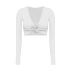 Yoga Long Sleeve Tight Breathable Three-Dimensional Flower Workout Clothes Sportswear Woman Gym Pettiskirt