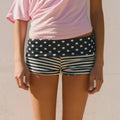 Polka Dot Yoga Shorts With Fold Over Waist Streetwear