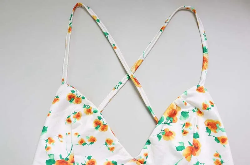 Floral Suspender Dress With Strapless