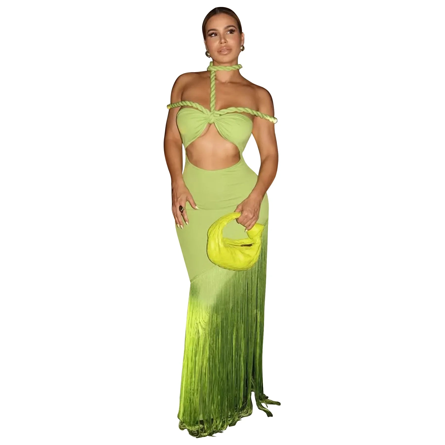 Maxi Dress Women Sleeveless Tassel Detail