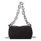 Mini Crossbody Rhinestone Bucket Bag With Glitter Chain Purse