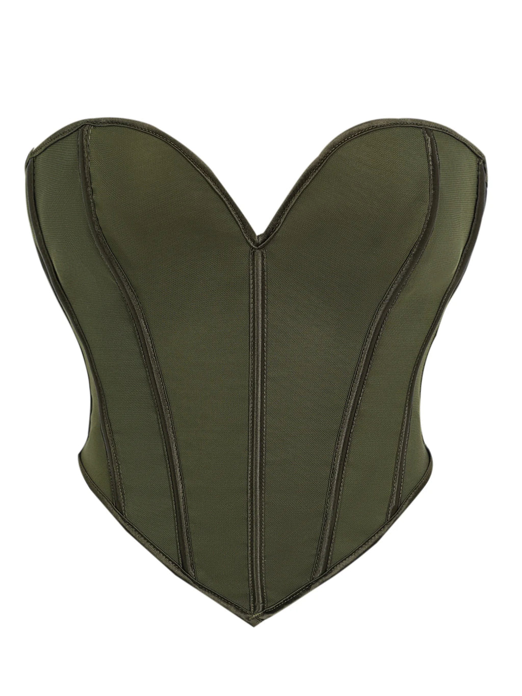 V Neck Matte Strapless Corset Top For Sleek Shaping