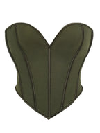V Neck Matte Strapless Corset Top For Sleek Shaping