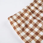 Summer Plaid Short Sleeve Pajama Set