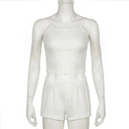 Sultry Suspender Sleep Set With Lightweight Top And Shorts