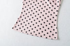 Hot Girl Spicy Two-Piece  Retro Polka Dot Necktie Top Satin High Waist Short Skirt Set