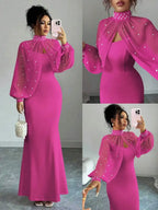 Elegant Mermaid Gown Beaded Body-con Slip Dress
