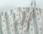 Spaghetti Strap Striped Floral Midi Dress For Women Elegant A Line
