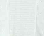 White Embroidered Lace V Neck Mini Dress With Hollow Out Detail And Back Zipper Closure