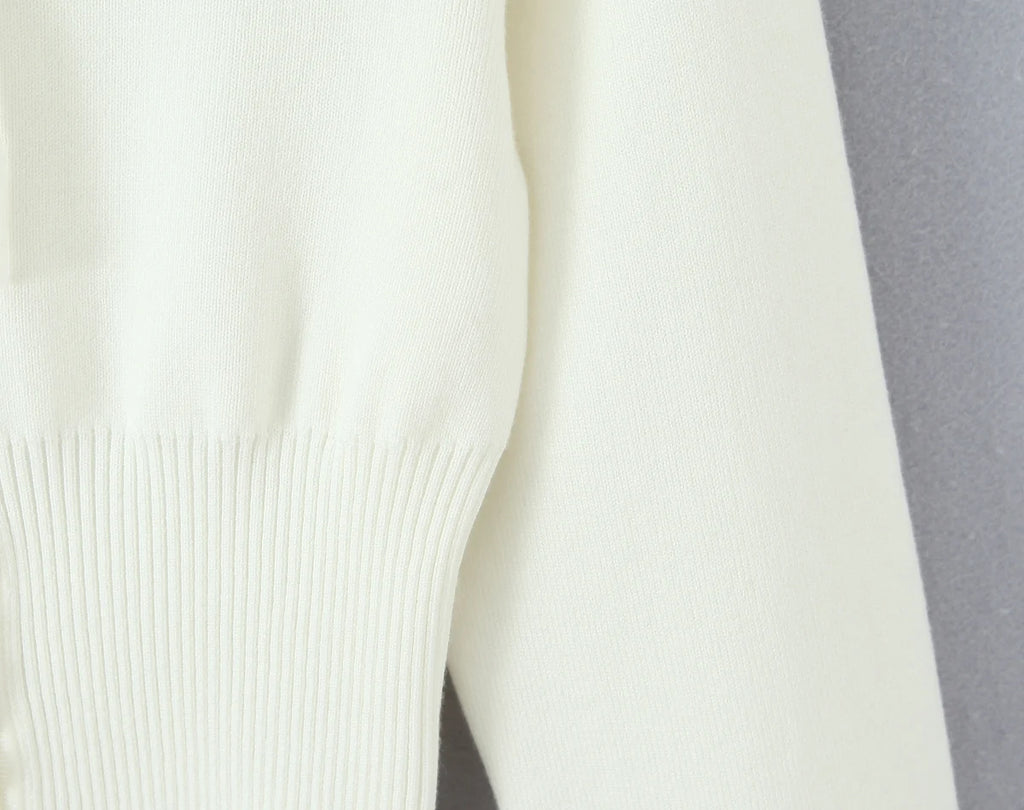Lacing Up Bow Woodears O neck Open Buttons Through Crop Pointelle Knitted Cardigan Sweater Woman Jumper Knitwear