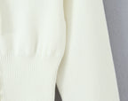 Lacing Up Bow Woodears O neck Open Buttons Through Crop Pointelle Knitted Cardigan Sweater Woman Jumper Knitwear