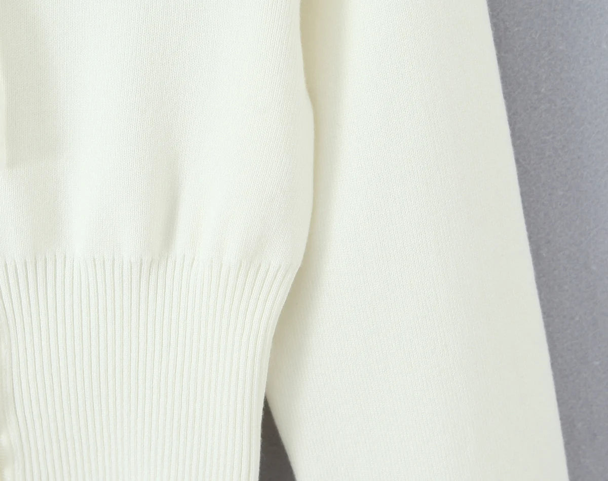 Lacing Up Bow Woodears O neck Open Buttons Through Crop Pointelle Knitted Cardigan Sweater Woman Jumper Knitwear