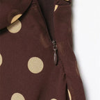 Polka Dot Mini Skirt With High Waist And Asymmetric Folded Hem Style
