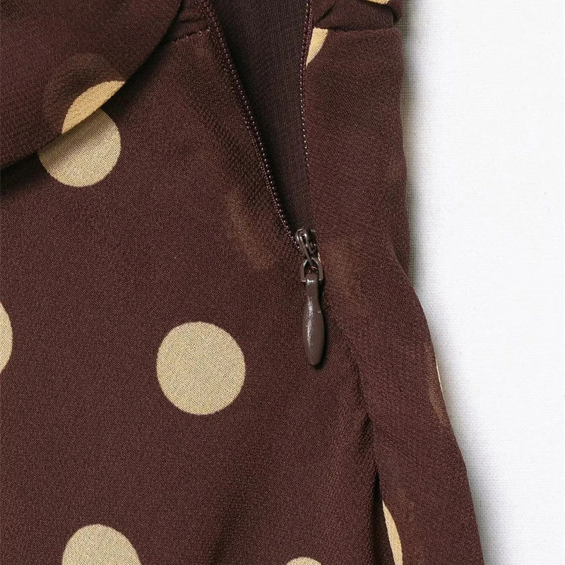 Polka Dot Mini Skirt With High Waist And Asymmetric Folded Hem Style