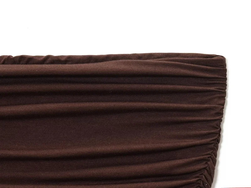 Elegant Strapless Off Shoulder Pleated Maxi Dress With Slim Silhouette