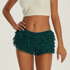 Breathable Solid Color Ruffles Boxer Briefs With Bow