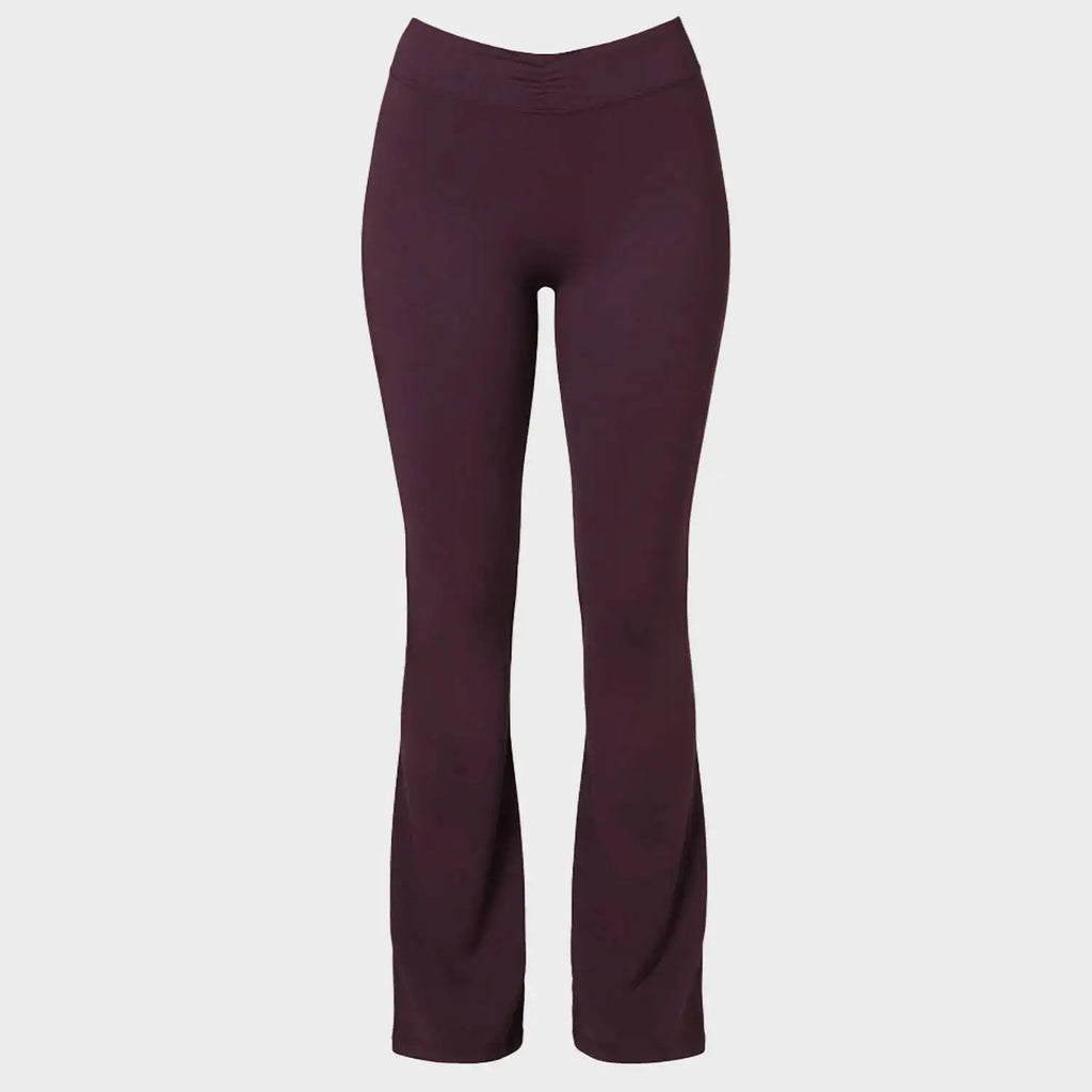 Women 3 Piece Yoga Set Long Sleeve Cropped Top Twist Front Sports Bra High Waisted Flared Leggings