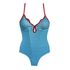 Women's Plaid One-Piece Swimsuit with Separate Two-Piece