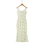 Sunny Yellow Floral Lace Mermaid Midi Dress With Bow Back Slit Elegant Fishtail