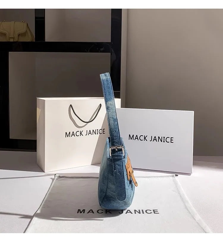 Denim Square Bag For Women Casual Chic Shoulder Messenger Purse With Modern Flair