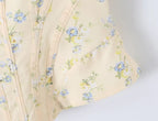 Sunlit Yellow Floral Corset Top With Lace Trim And Delicate Spaghetti Straps