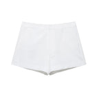Buttoned Waistcoat Two Piece Shorts Set With Mid-Waist Pockets