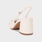 Glam Buckle Slingback Round Toe Heeled Sandals