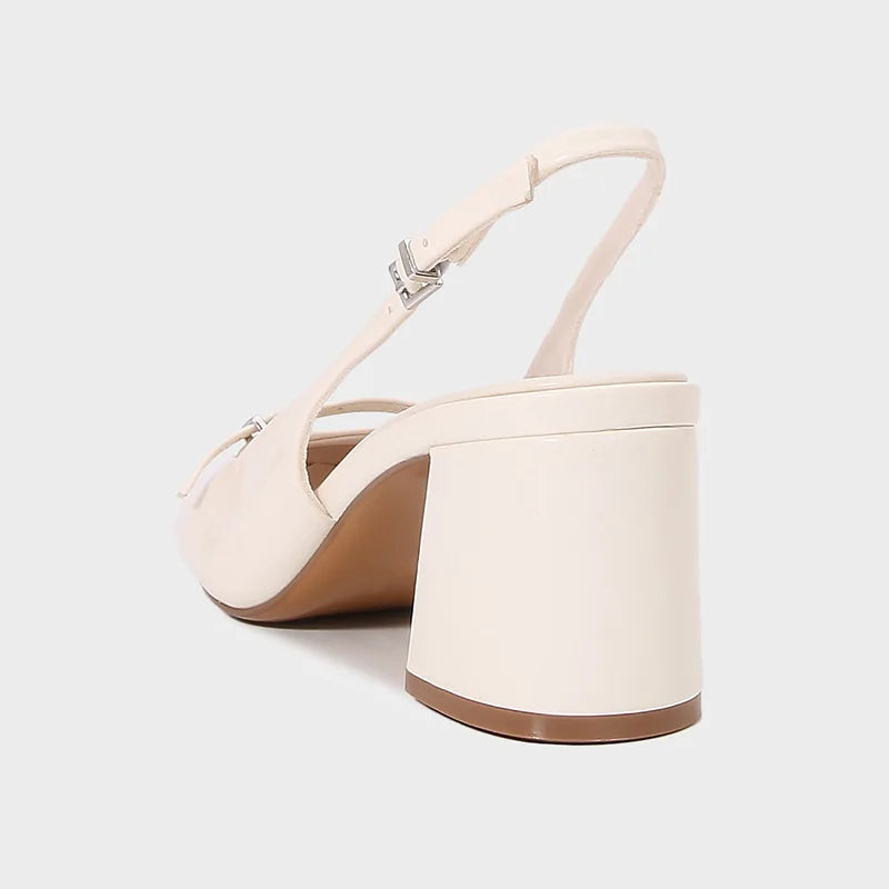 Glam Buckle Slingback Round Toe Heeled Sandals