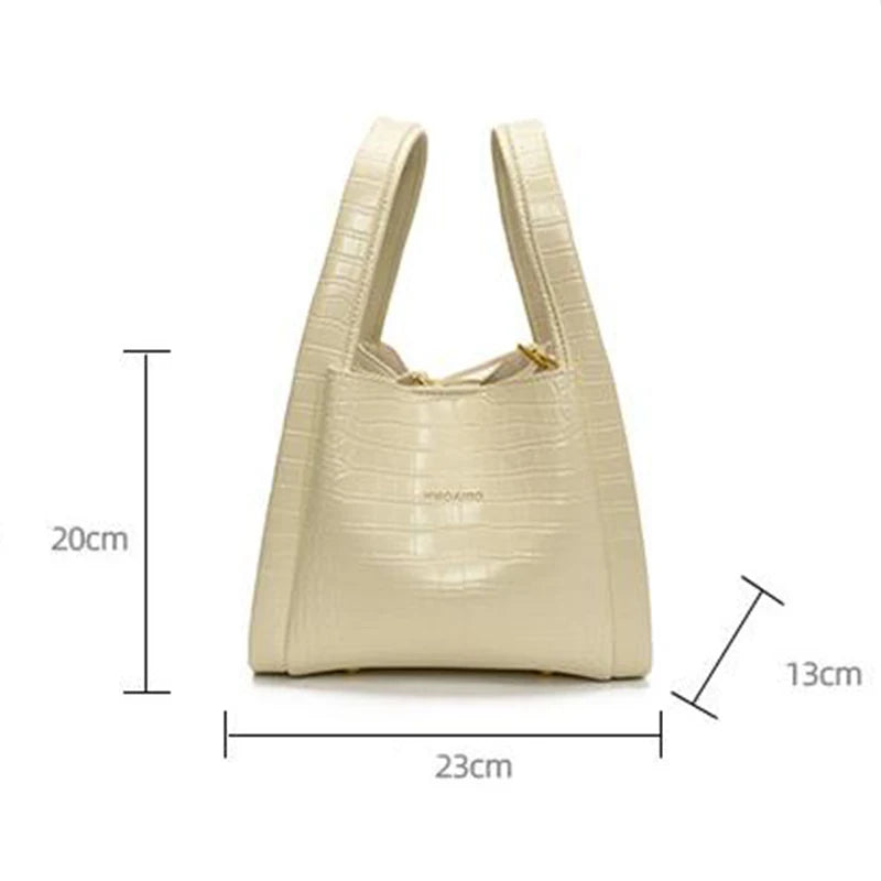 Women Stone Pattern Handbag Chic Shoulder Style Casual Messenger Versatile Bucket Wallet Included