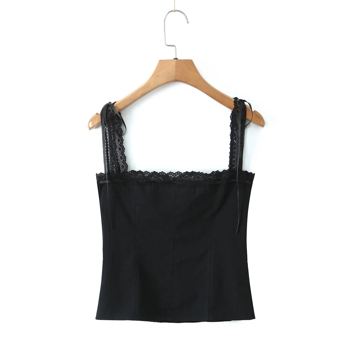 Golden Lace Ribbon Bow Corset Crop Top