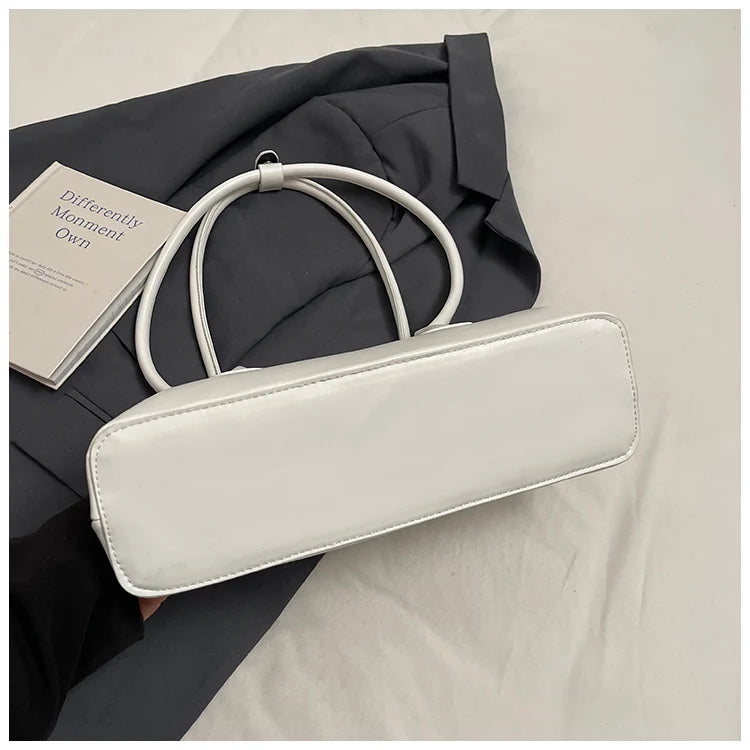 Underarm Bag Solid Color PU Shoulder Handbag
