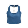 Midnight Y2K Backless Chain Cutout Strapless Tank Top