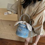Sweet Butterfly Denim Mini Crossbody Bag