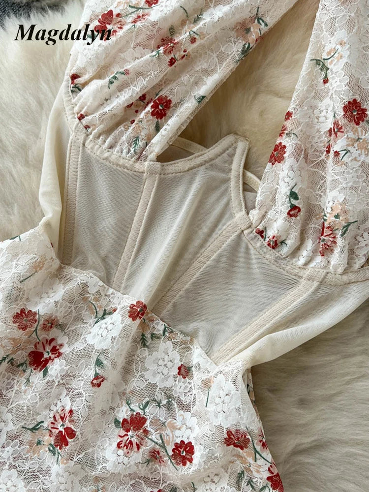 Floral Halter With Mesh Bodysuit
