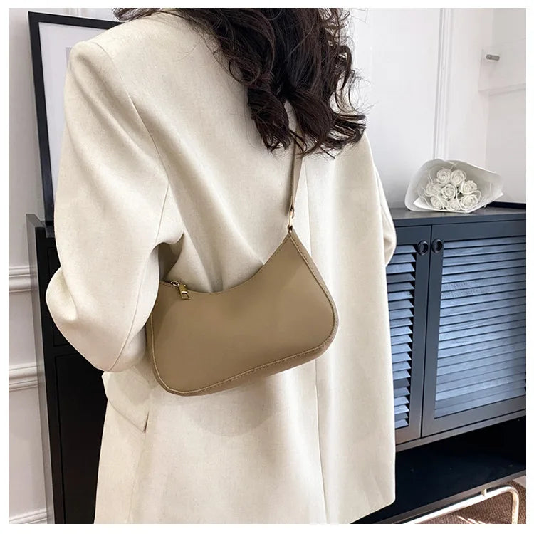 Solid Color Square Handbag Minimalist Crossbody Underarm Bag