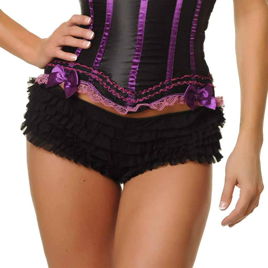 Breathable Solid Color Ruffles Boxer Briefs With Bow