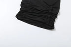 V Neck Halter Crop Top Two Piece Set With Sleek Fitted Pants
