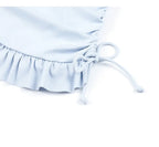 Girls One-Piece Sexy Slimming Belly Covering Backless Tie Conservative Swimwear