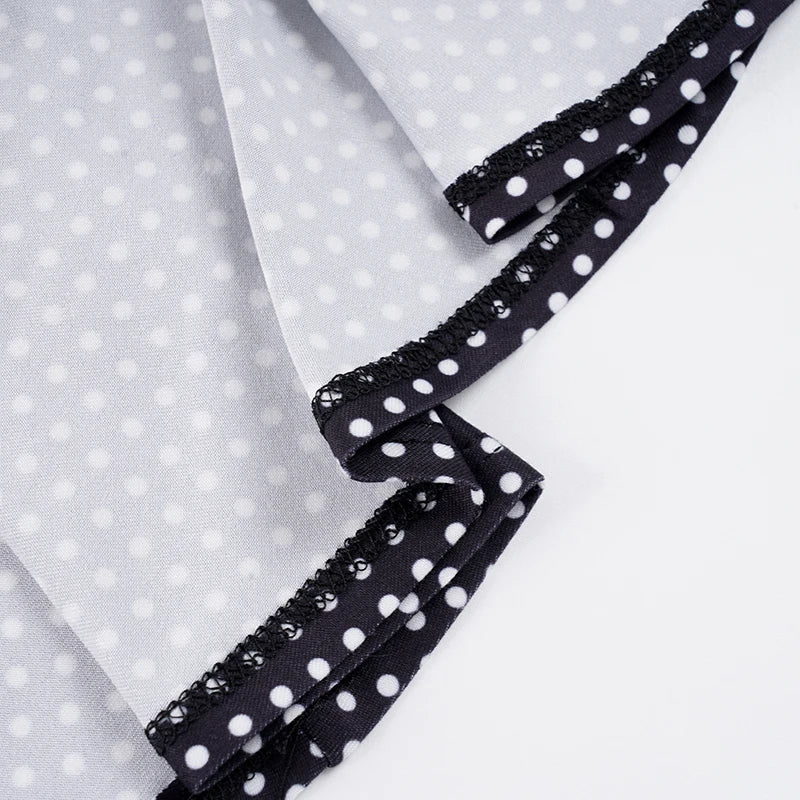 Sexy Coquette Polka Dot Print Low Cut For Women Sleeveless Mini Dress
