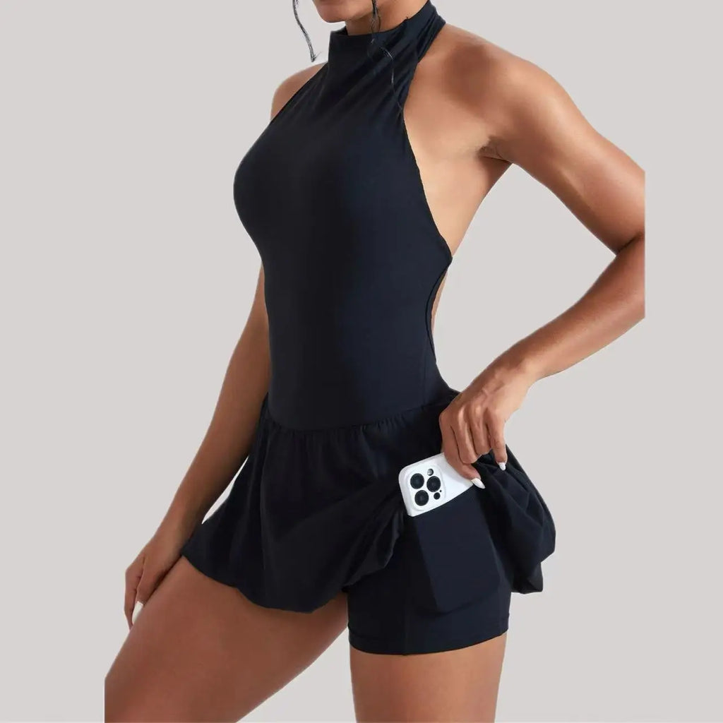 Effortless High Neck Athletic Set For Women Quick Dry Golf And Tennis Dress With Fluffy Comfort