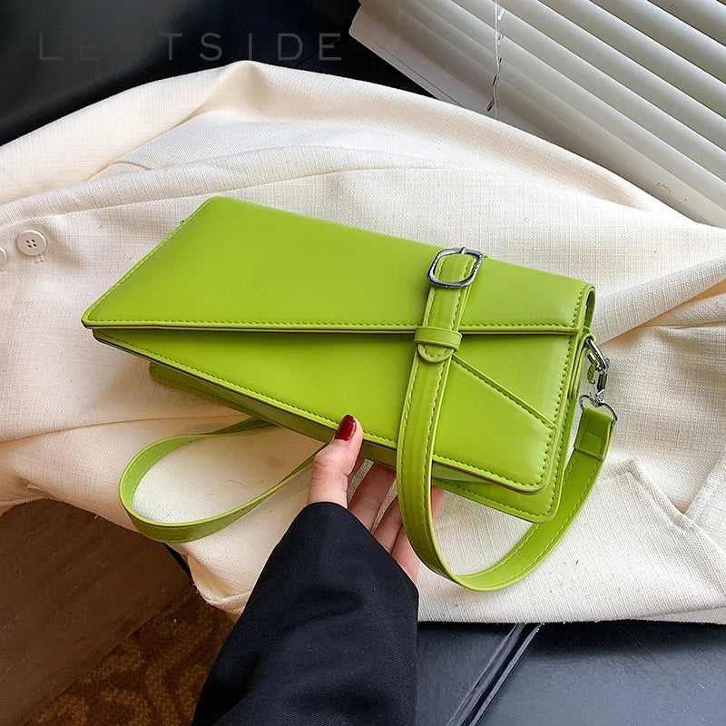 Emerald Green Flap Crossbody Bag For Women Small Shoulder Purse