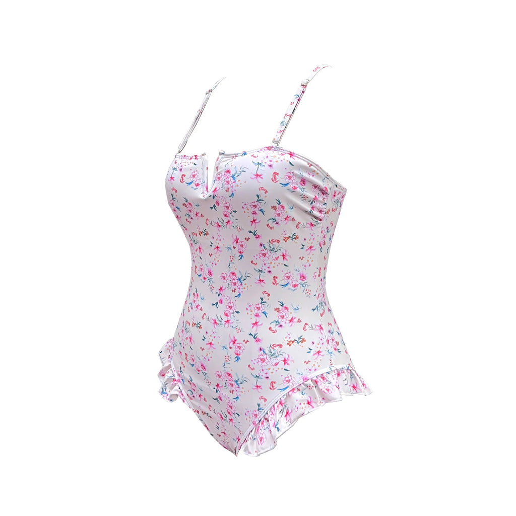 Bandage One Piece Swimsuit Women Swimwear Ruffle Bodysuit Monokini