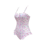 Bandage One Piece Swimsuit Women Swimwear Ruffle Bodysuit Monokini
