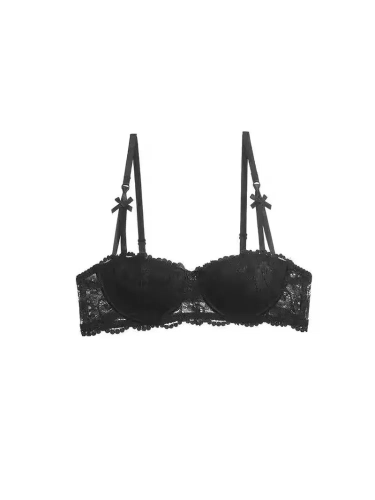 French Lace Half Cup Push Up Bra Ultra Thin Comfort With Minimalist Edge For Women