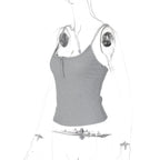 Square Collar Backless Single Breasted Ruffles Camisole