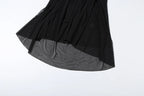 Backless Mesh Beach Dress With Halter Chain Deep V Ruched