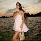 Summer Style One-line Collar Lust Chiffon Dress